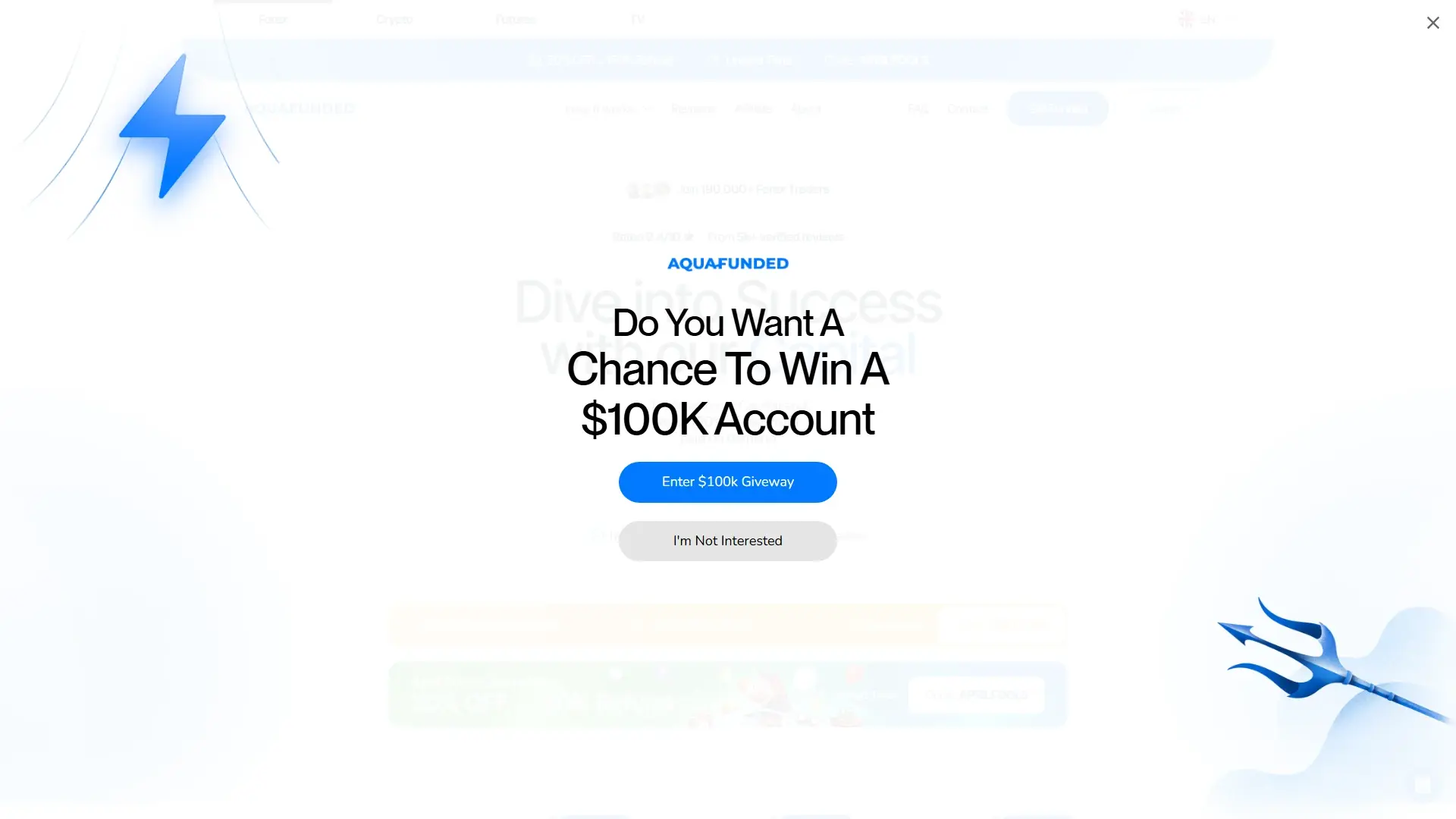 AquaFunded homepage screenshot