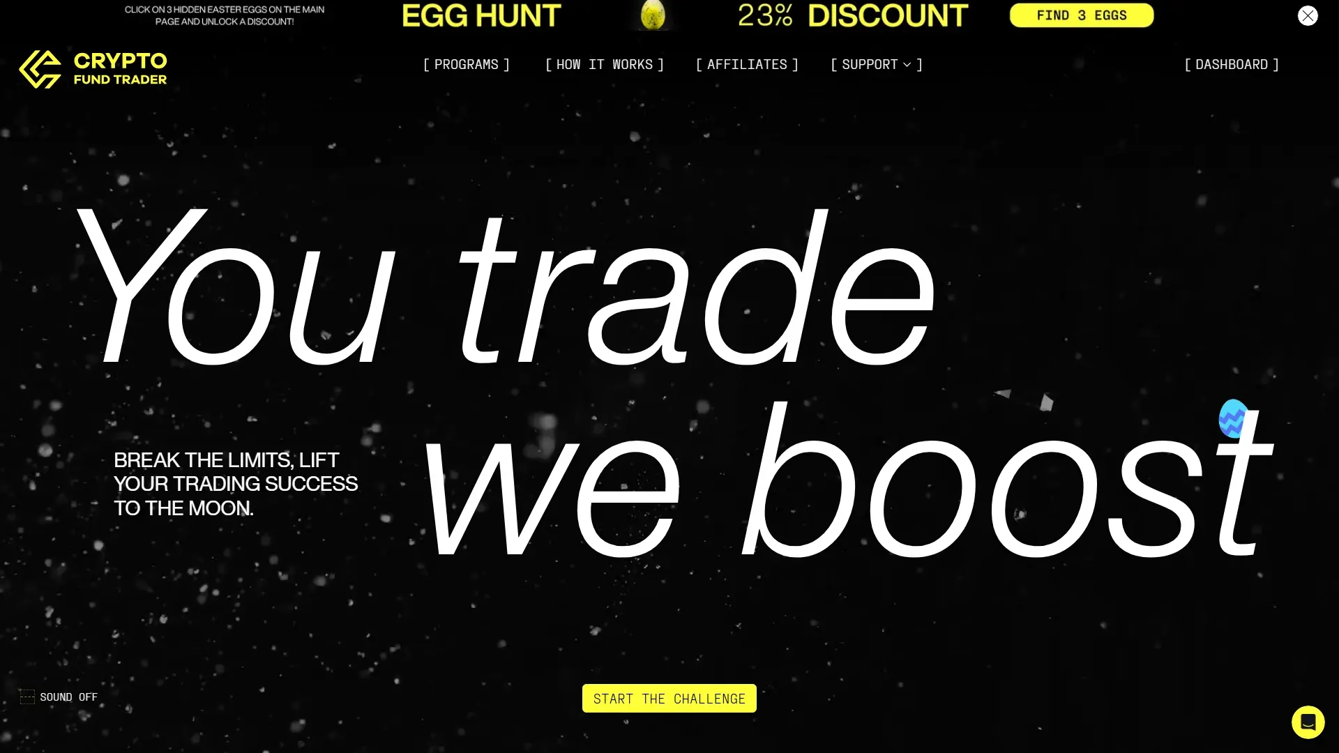 Crypto Fund Trader homepage screenshot