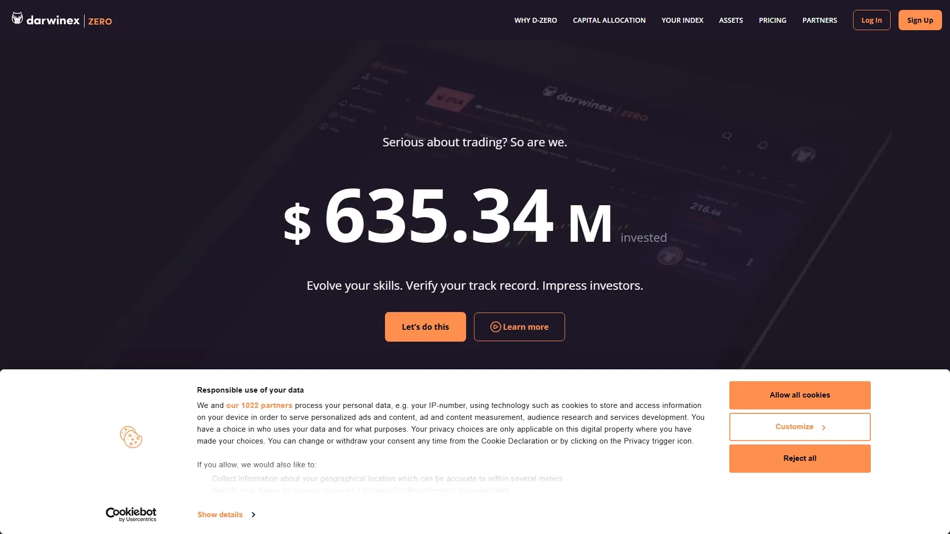 Darwinex Zero homepage screenshot