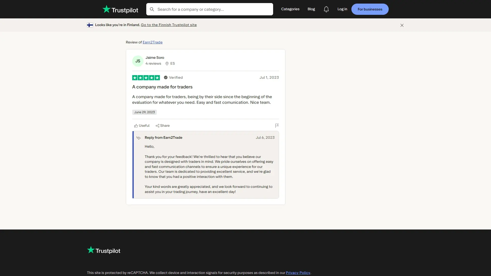 Earn2Trade plans page screenshot