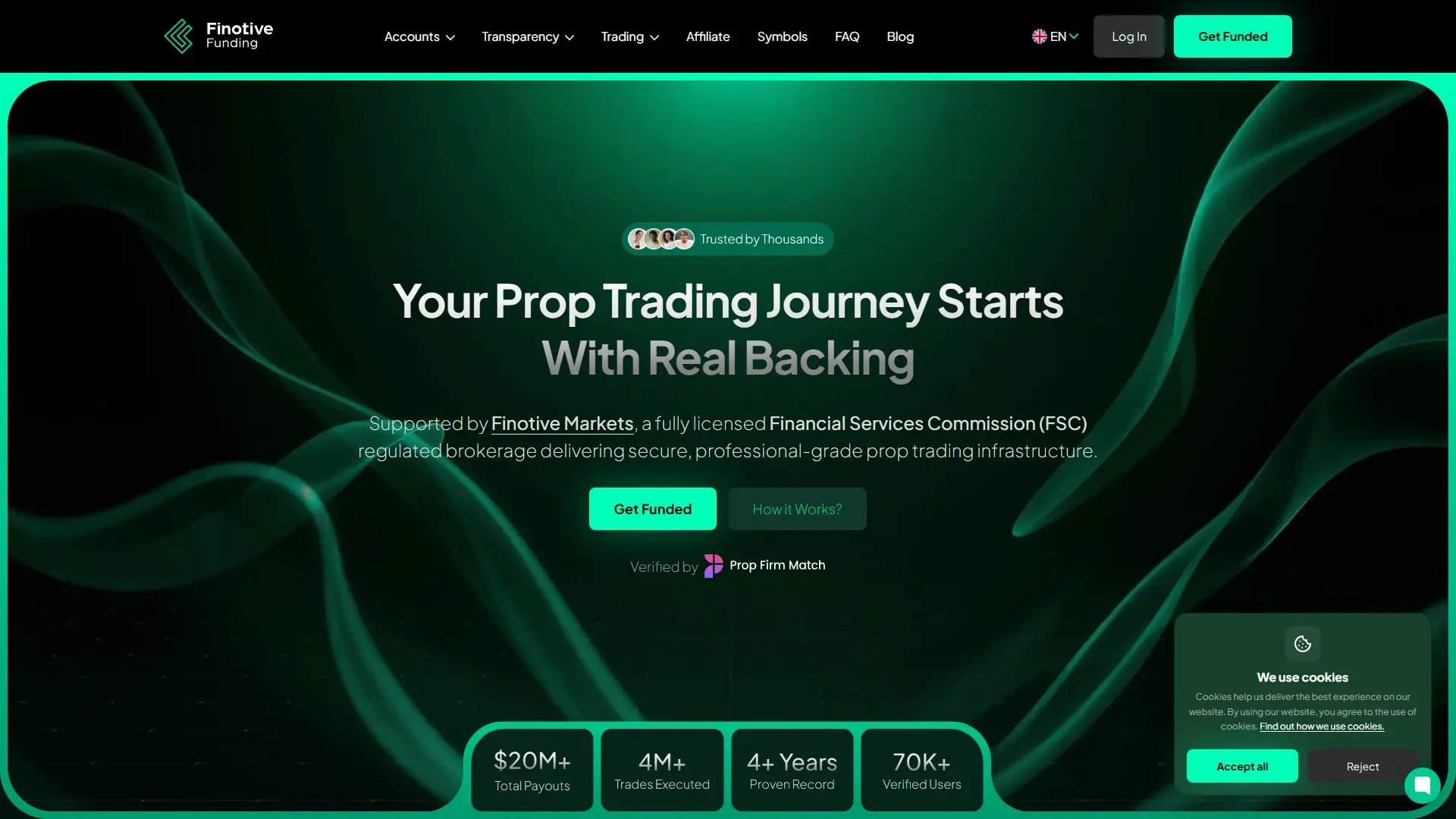 Finotive Funding homepage screenshot