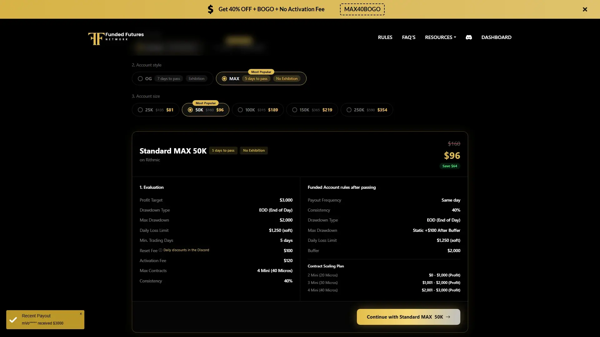Funded Futures Network homepage screenshot