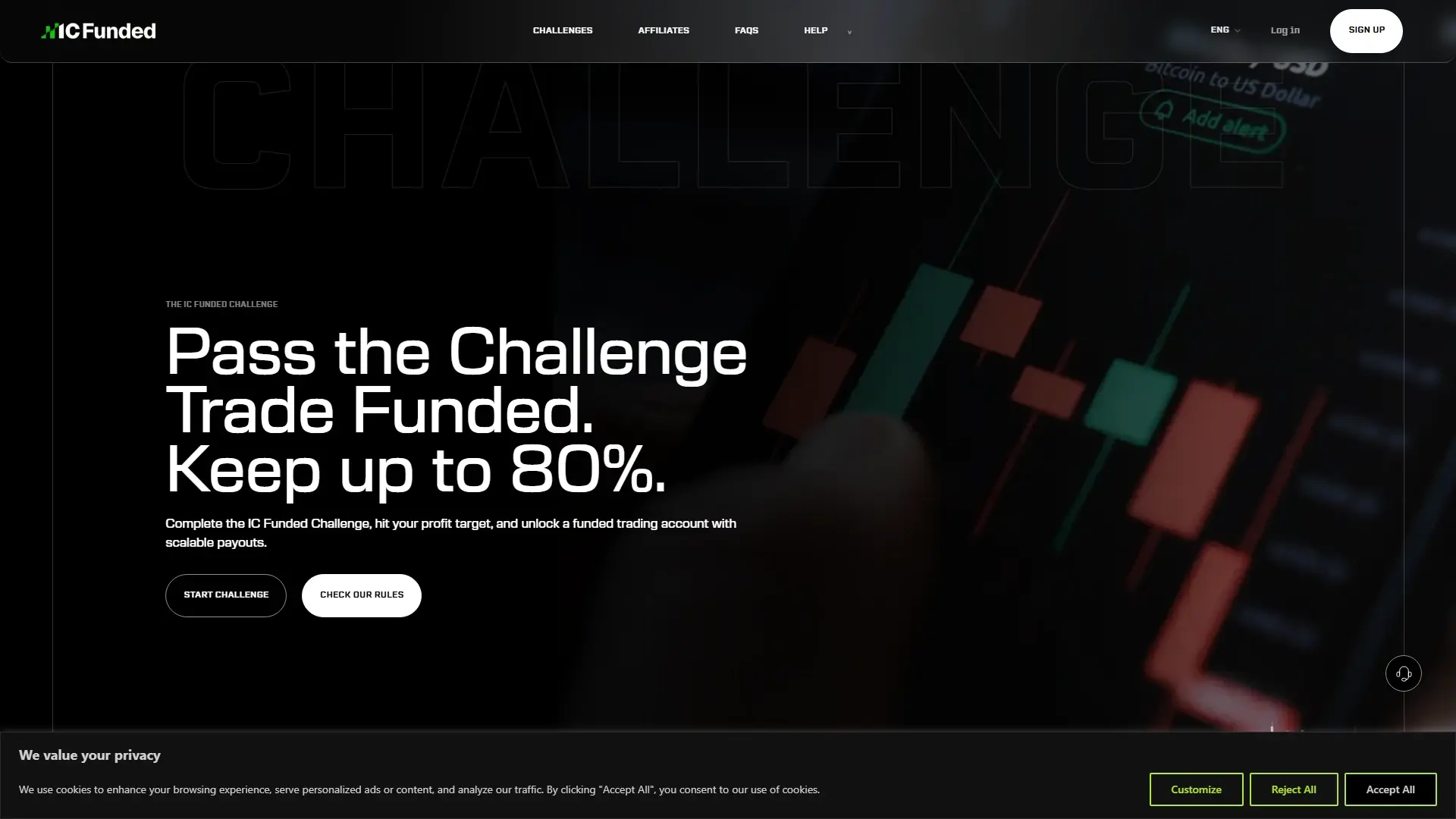 IC Funded homepage screenshot