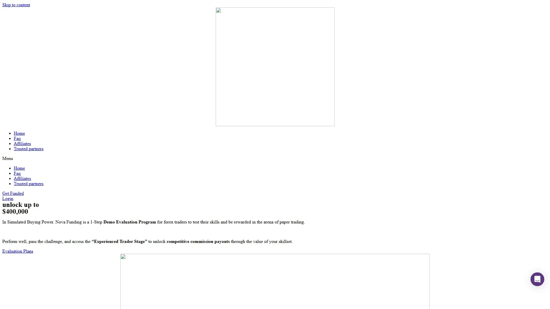 Nova Funding homepage screenshot