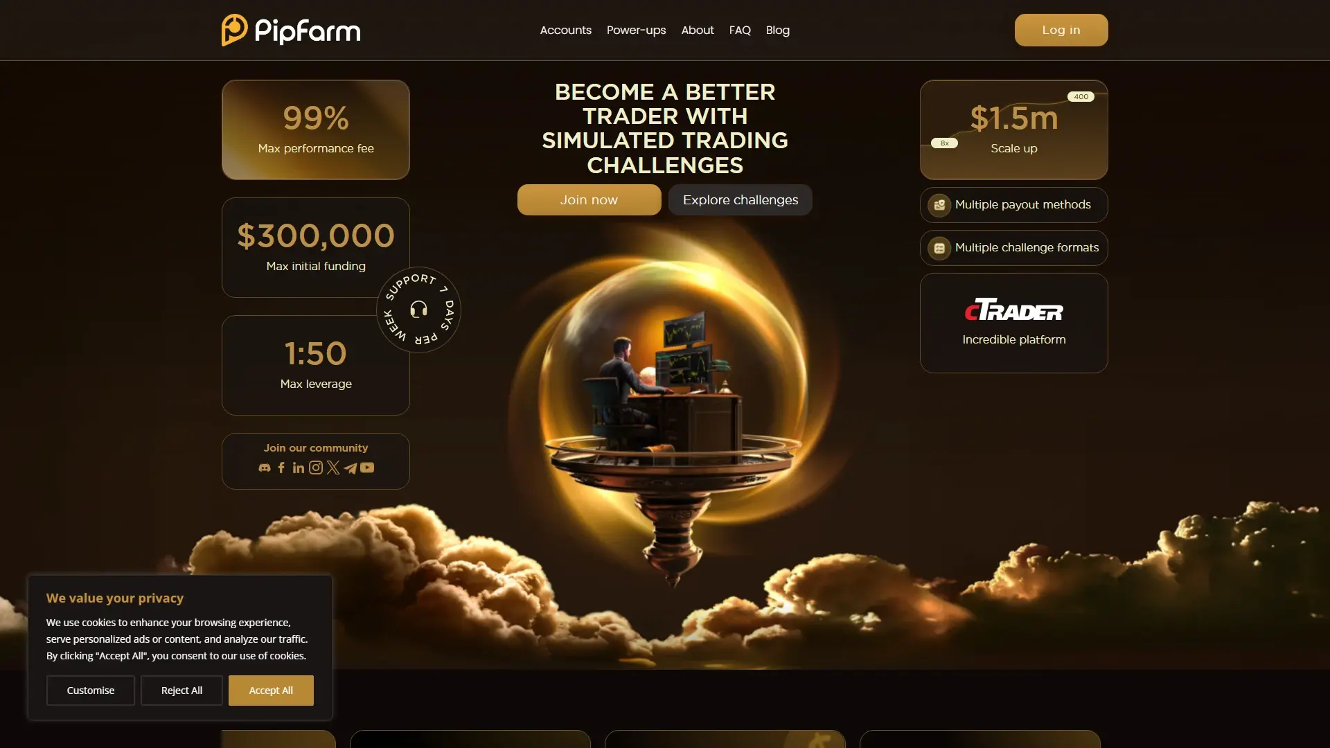 PipFarm homepage screenshot