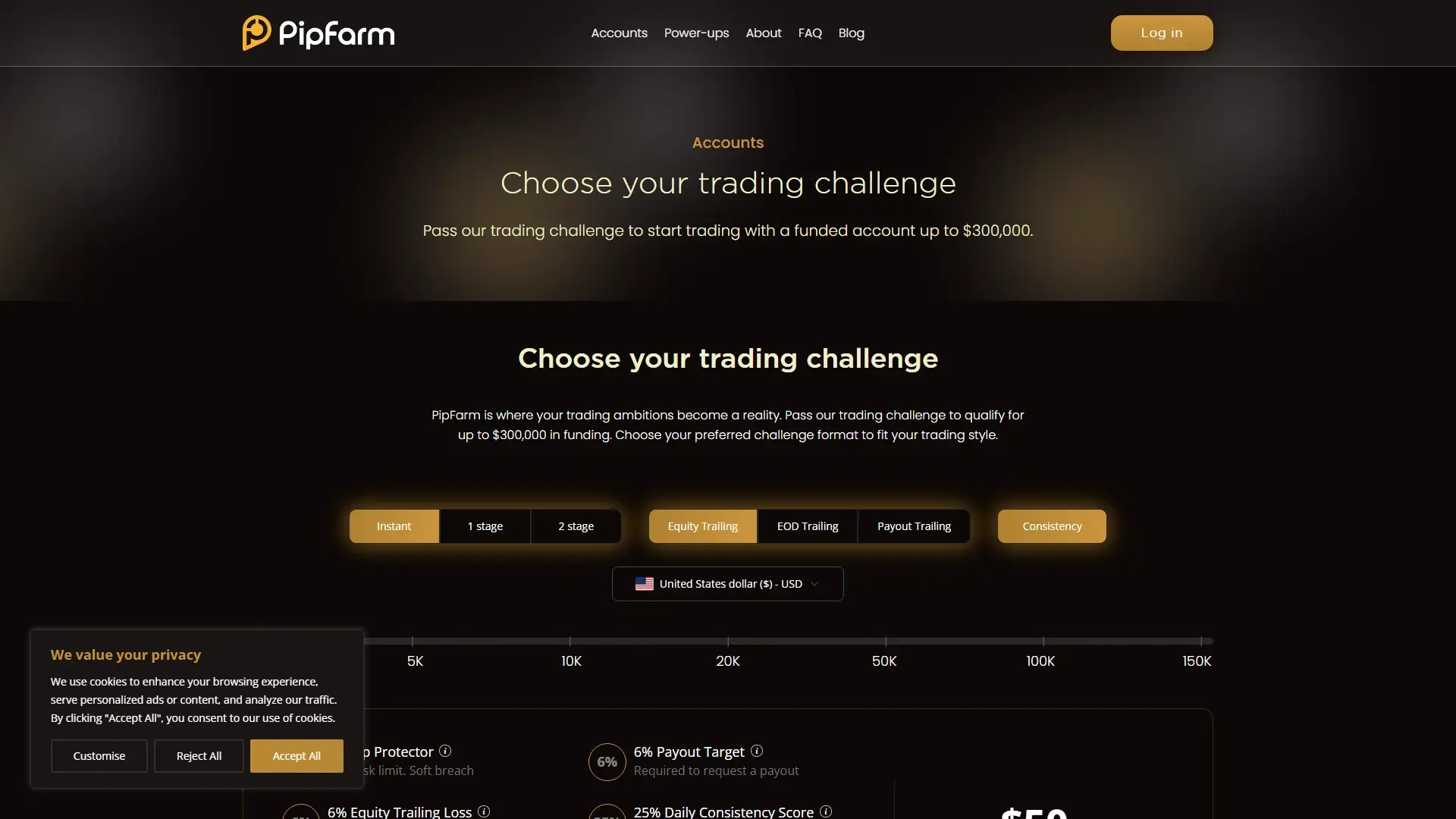 PipFarm plans page screenshot