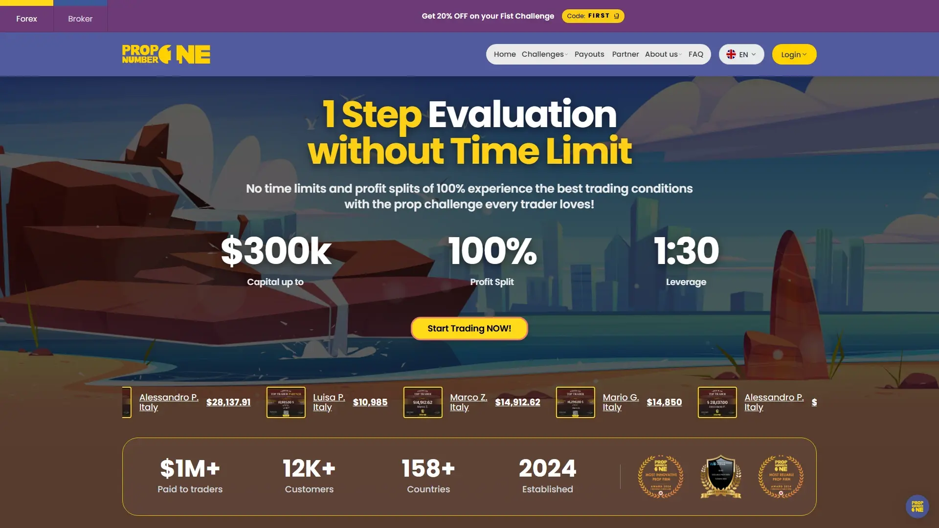 Prop Number One plans page screenshot