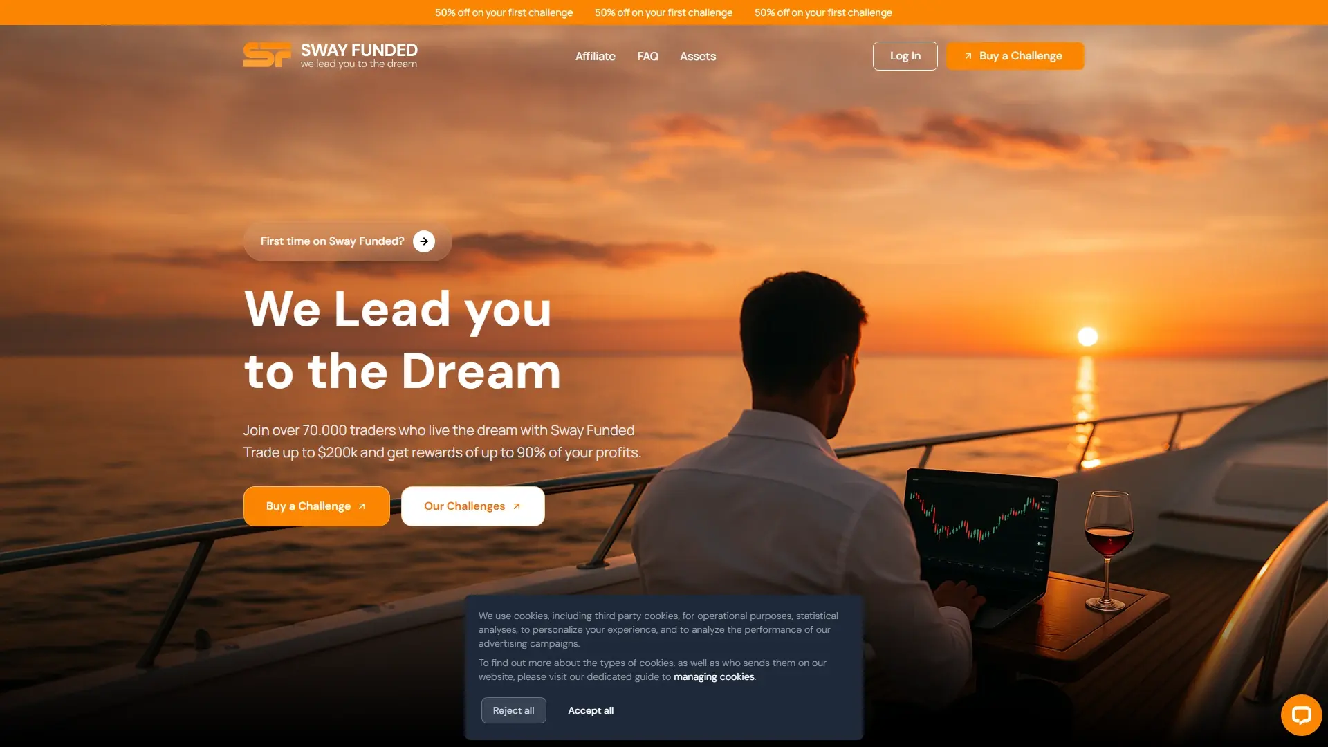 Sway Funded homepage screenshot