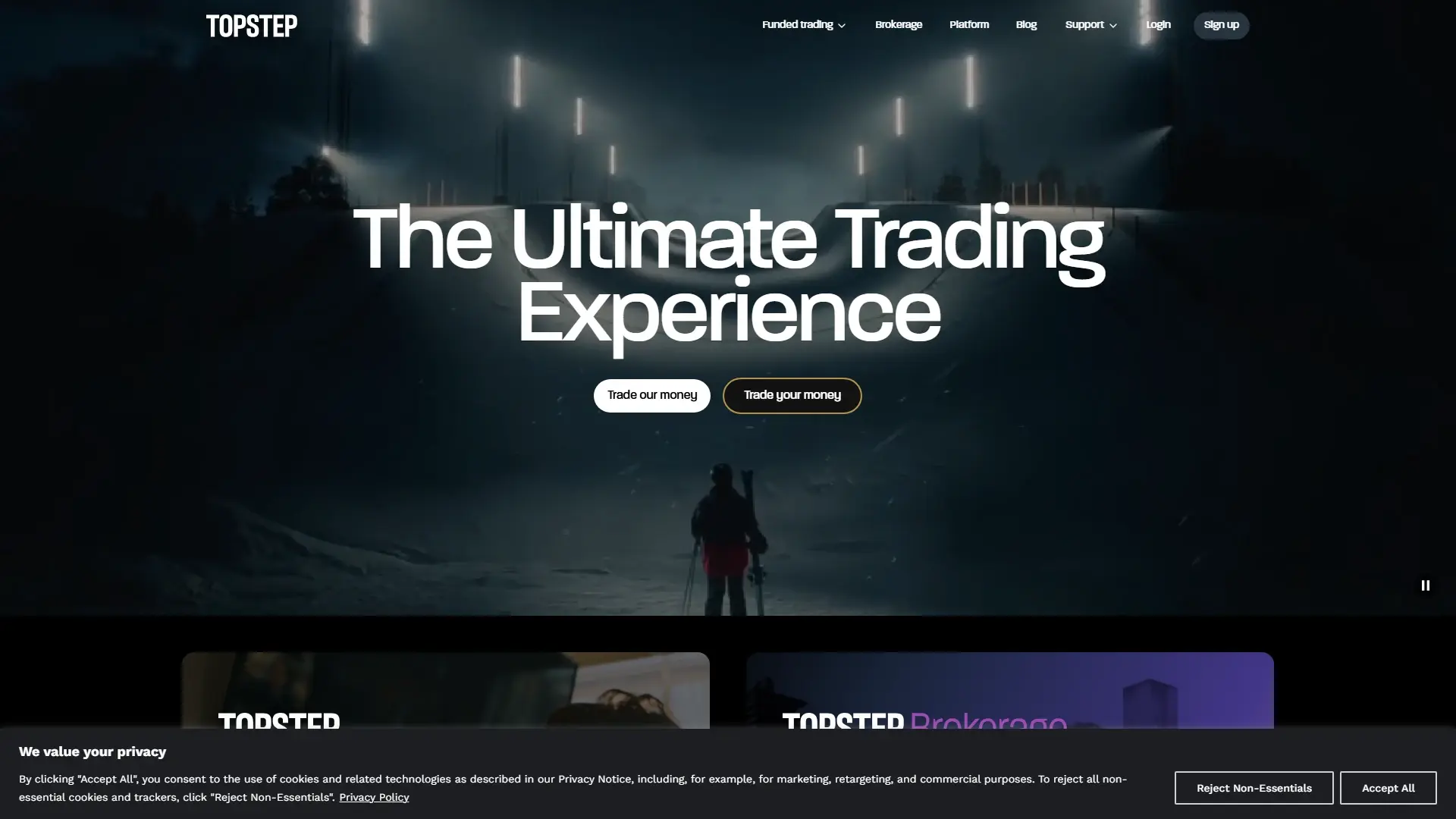 Topstep homepage screenshot